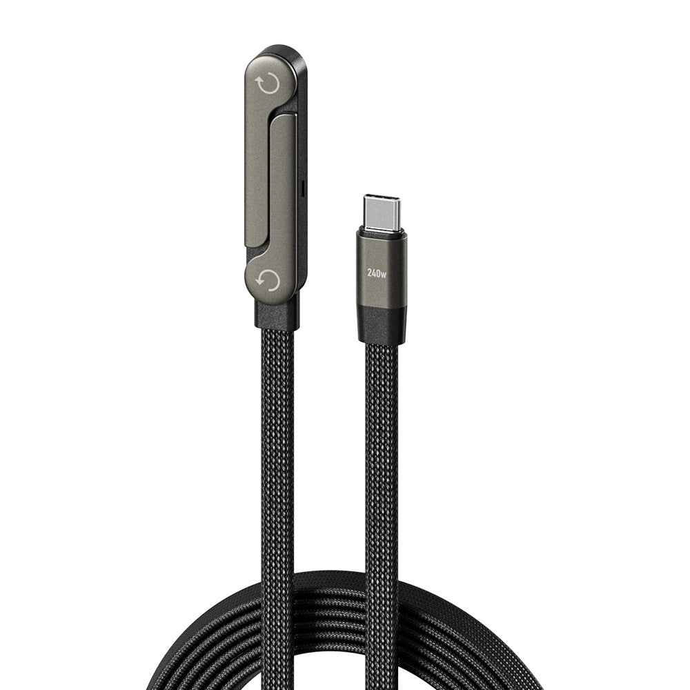 Cable de datos con soporte plegable de carga rápida 2 en 1 Cable de datos Soporte plegable para teléfono/tableta Tipo C a Tipo C USB-A a Tipo C