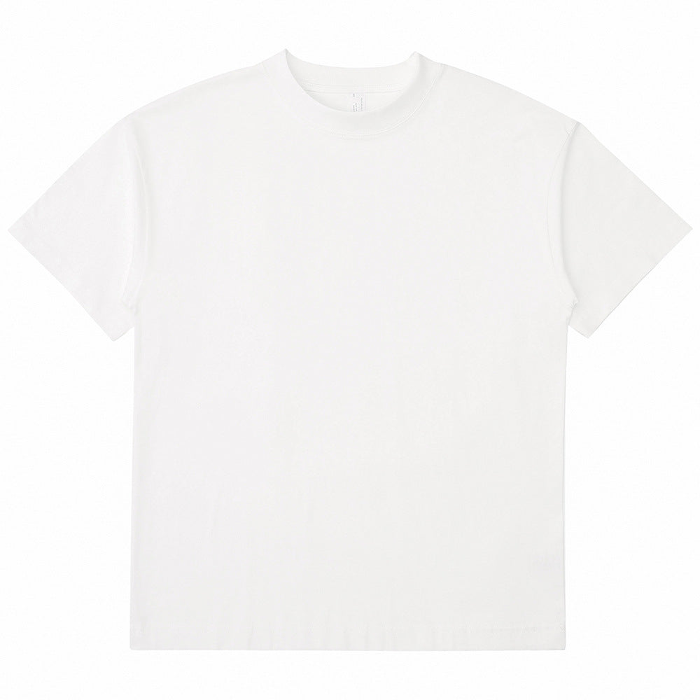 Mens And Womens Loose-fitting Solid-color Short-sleeve Cotton T-shirt