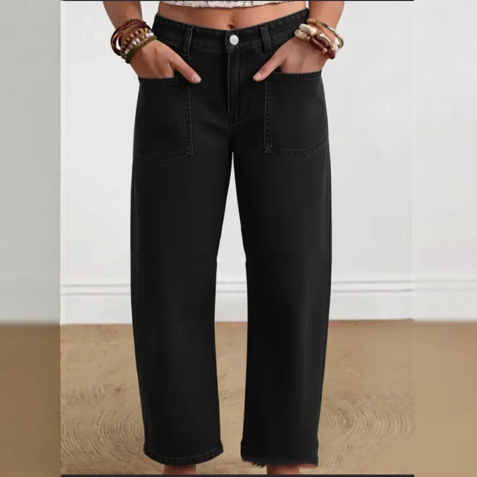Women's Casual Solid-Color Fashionable Cotton Pants