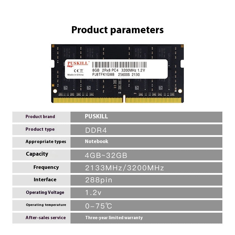 Memoria DDR4 para portátil DDR44G8G16G240026663200