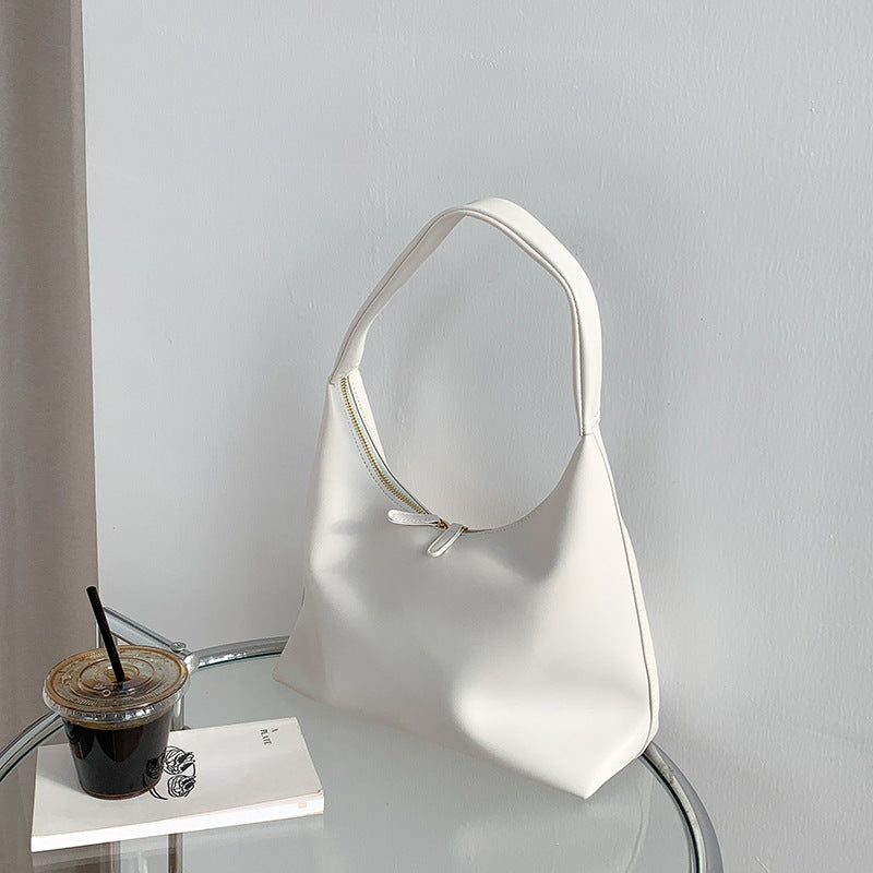 Bolso de hombro sencillo de piel suave para mujer, versátil y de nicho