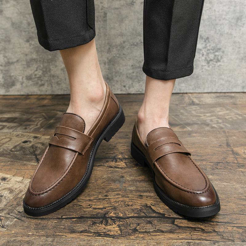 Mocasines británicos retro sin cordones con punta redonda