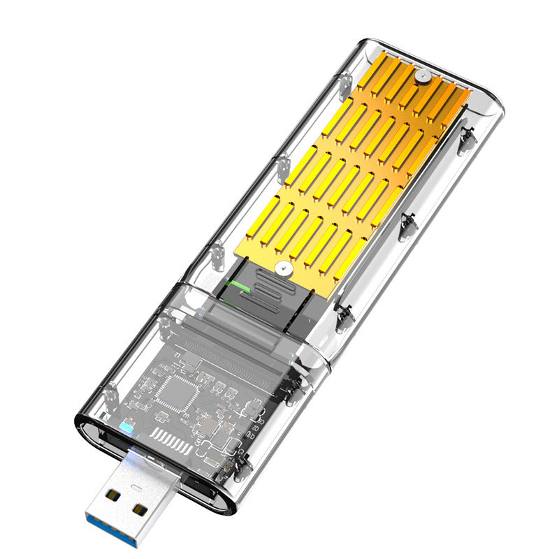 Caja de disco duro móvil de estado sólido transparente y creativa con interfaz USB