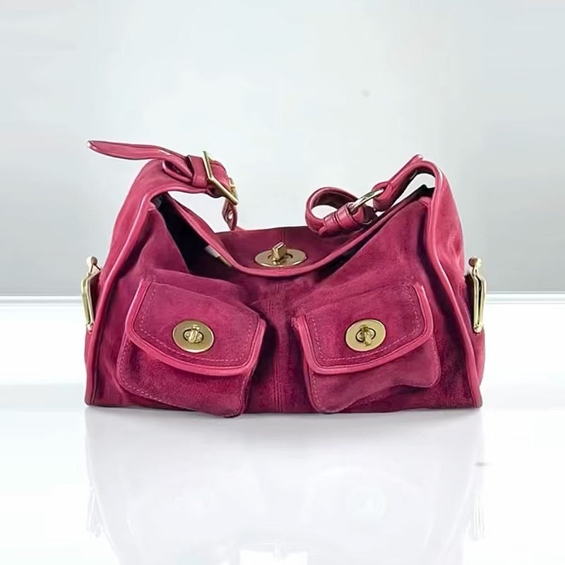 Retro Minimalist Versatile Womens Commuter Shoulder Bag With Multiple Pockets
