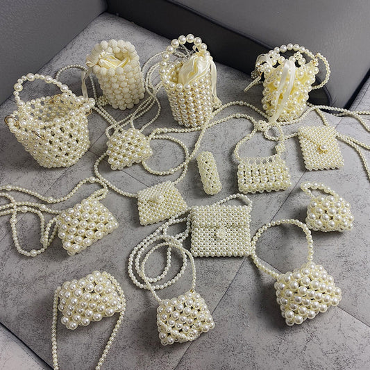 Summer Crossbody Versatile Mini Retro Handwoven Pearl Bag