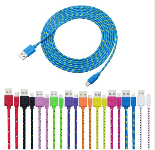Cable de datos trenzado de nailon Micro USB Cable de cargador USB