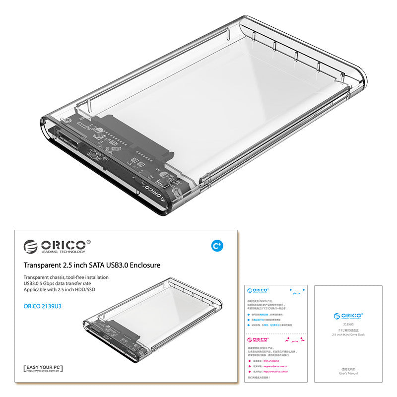 Caja para disco duro de portátil ORICO 2139U3 de 2,5"