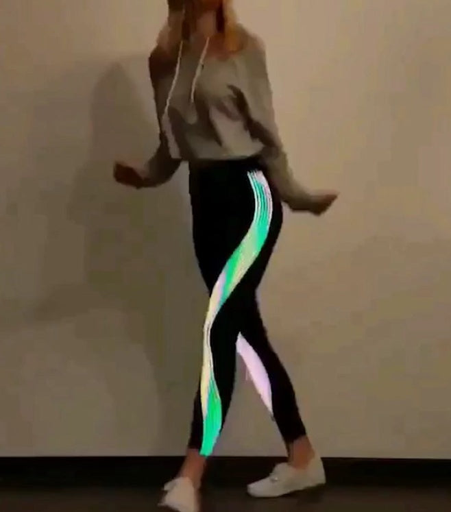 Pantalones de yoga para fitness, con estampado láser, leggings deportivos adelgazantes