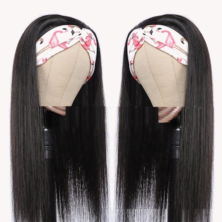 Diadema con mecanismo de tira recta para cabello humano