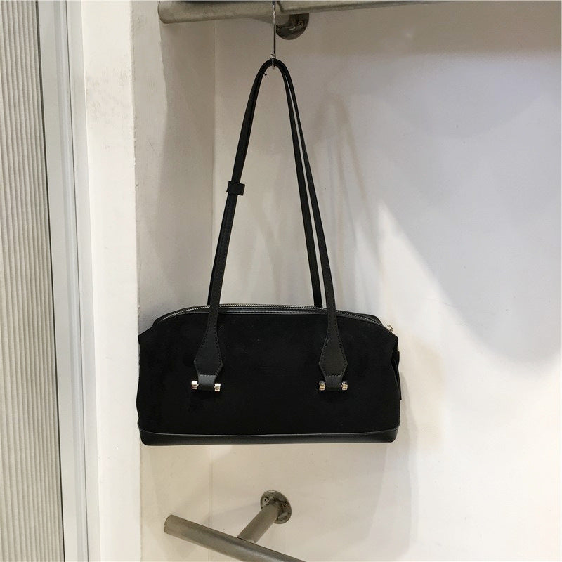 Bolso Boston de mano de ante retro para bolos