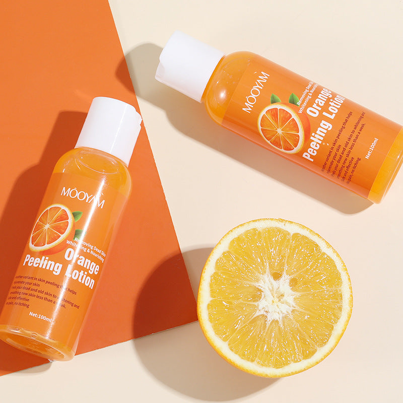 Loción de cáscara de naranja, aceite exfoliante, loción corporal, exfoliación suave