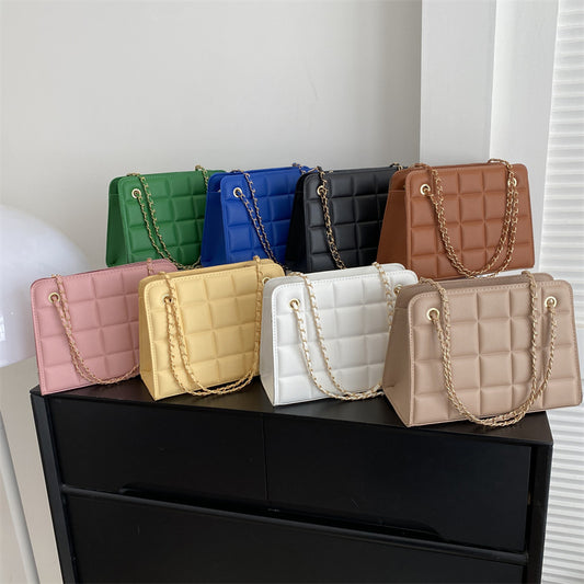 Bolso de Cuadros Pequeño con Bordado de Patrón de Diamantes para Mujer