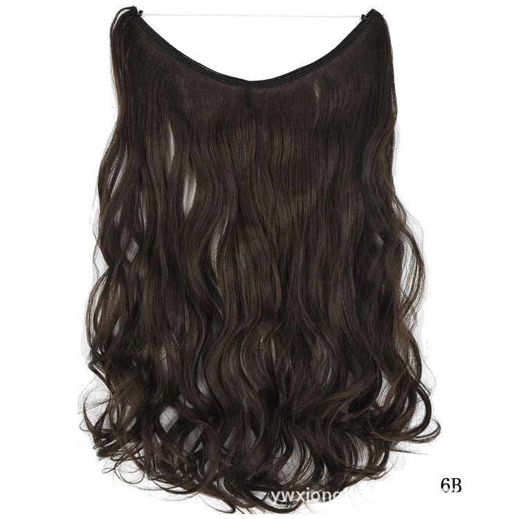 Extensiones de Pelo Invisibles de 22 Pulgadas con Hilo, Sin Clips, Secretas, Línea de Pescado, Lisas Sedosas Sintéticas