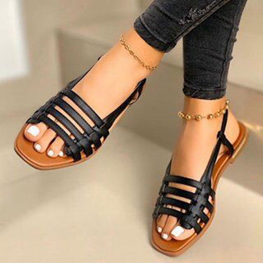 Flat round toe sandals
