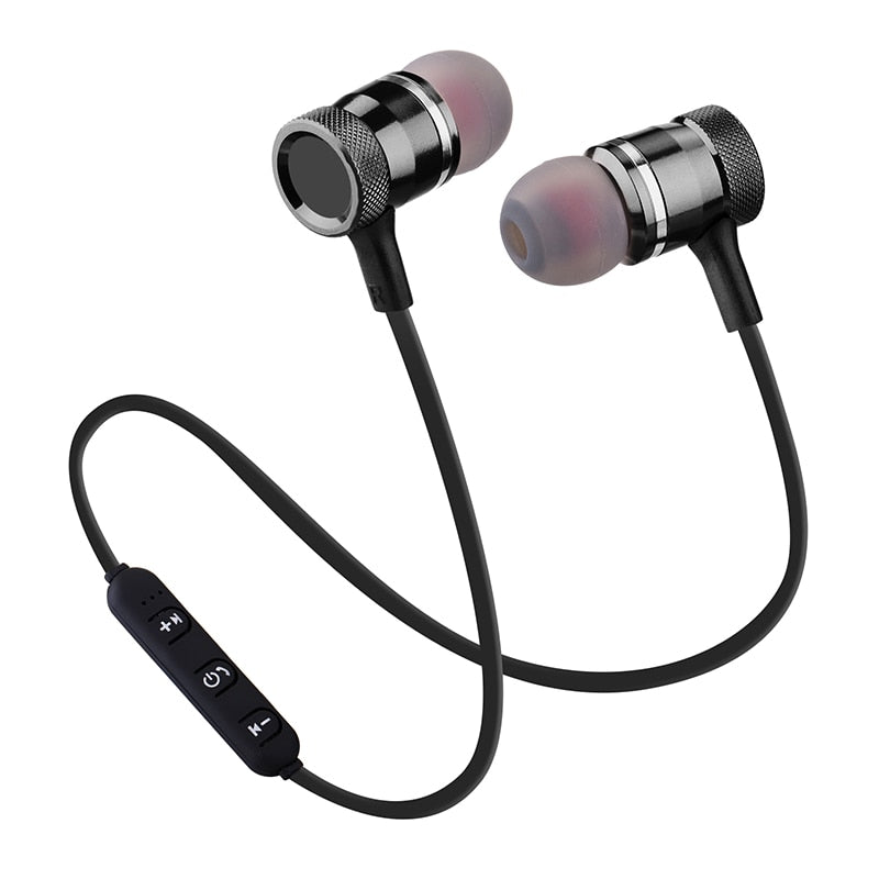Auriculares inalámbricos Bluetooth deportivos para correr, control de línea magnético, estéreo binaural, intrauditivos, colgantes al cuello, universales para teléfono móvil, para contestar