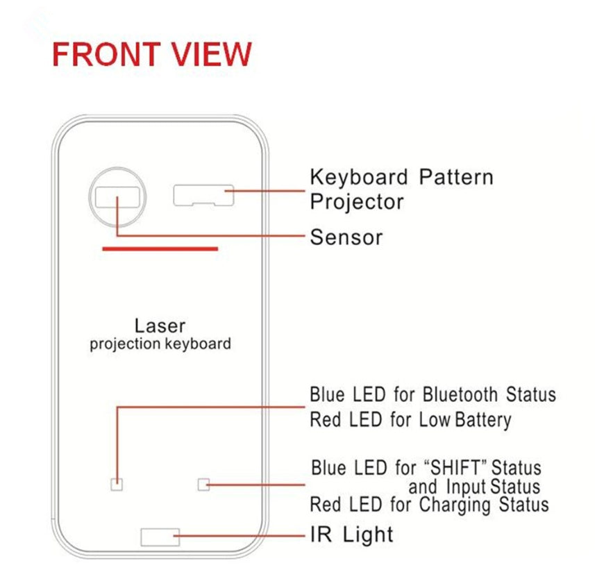 Teclado Láser Virtual FST LEING Teclado de Teléfono Proyector Inalámbrico Bluetooth Para Computadora Portátil Con Función de Ratón