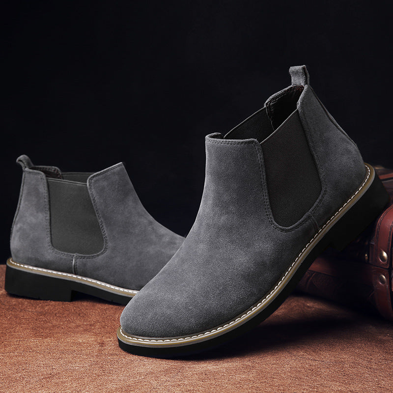 Botas Martin de cuero de caña alta para hombre, zapatos casuales de cuero