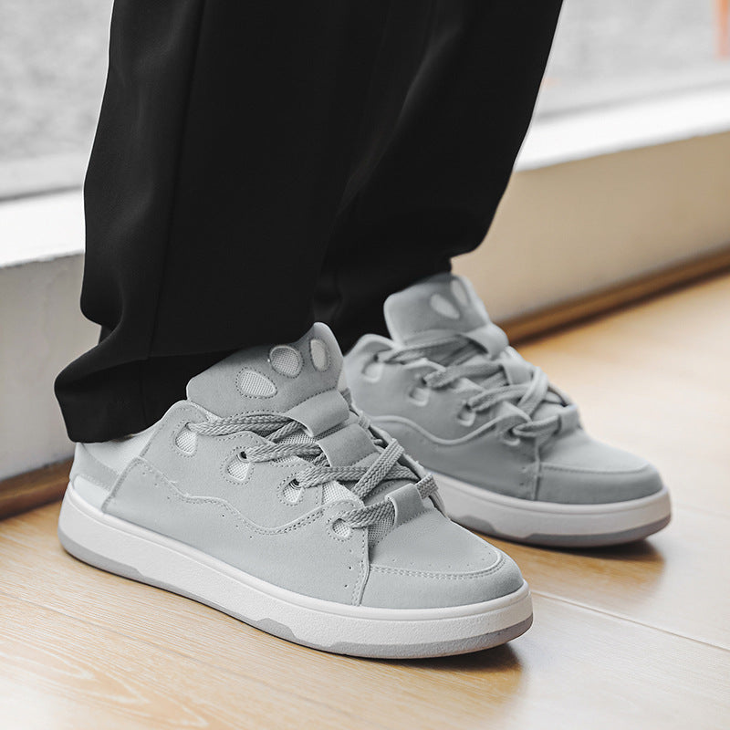 Zapatillas deportivas casuales de skate de lona de corte bajo, estilo nicho y "pan", para estudiante, de hombre