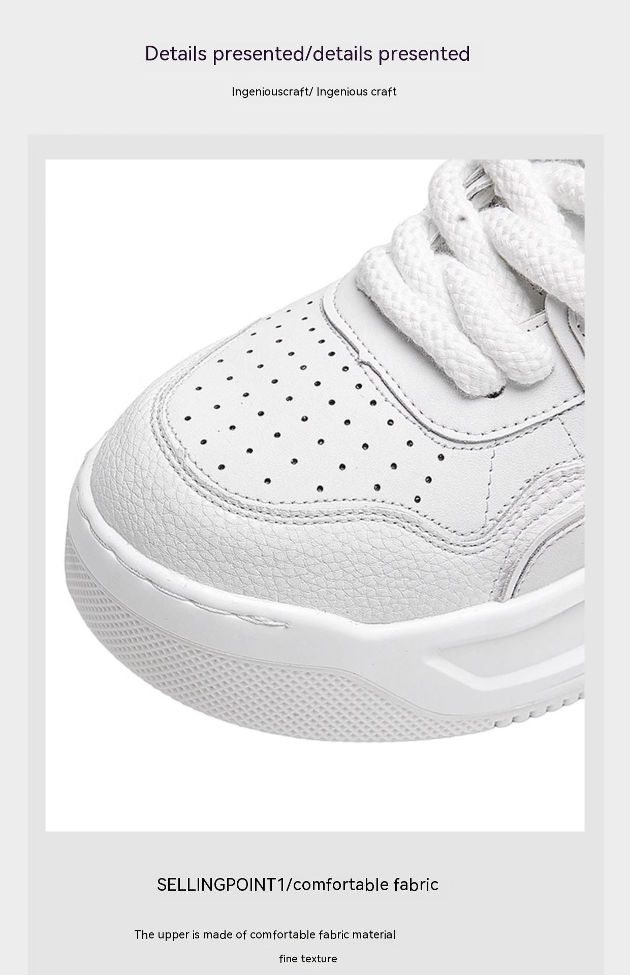 Zapatos blancos pequeños de suela gruesa con alzas, deportivos para hombre