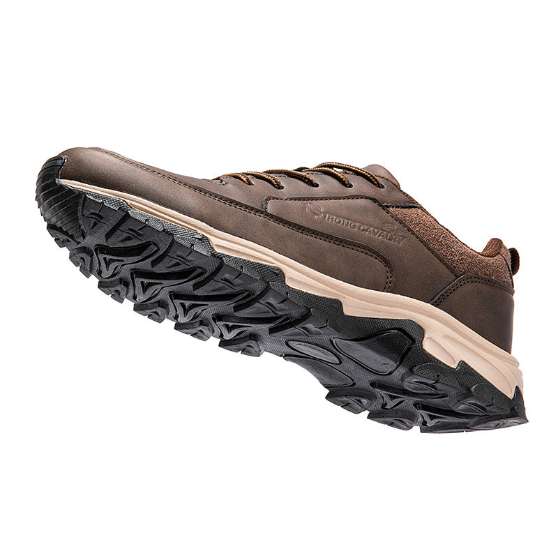 Zapatos de tablero impermeables de cuero para hombre, desodorantes, informales, para correr, talla grande, para mediana edad y tercera edad