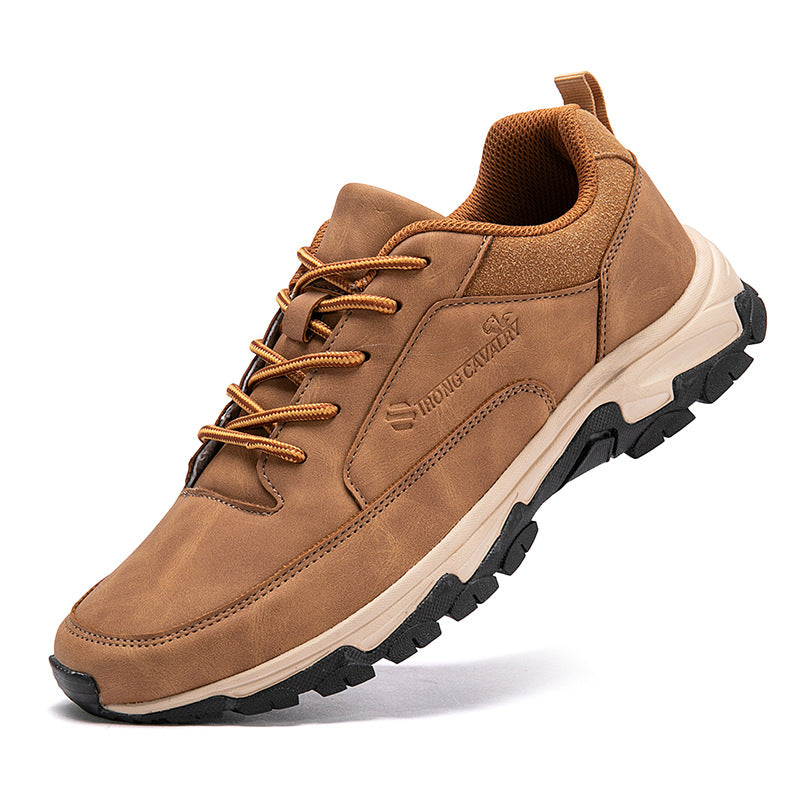 Zapatos de tablero impermeables de cuero para hombre, desodorantes, informales, para correr, talla grande, para mediana edad y tercera edad