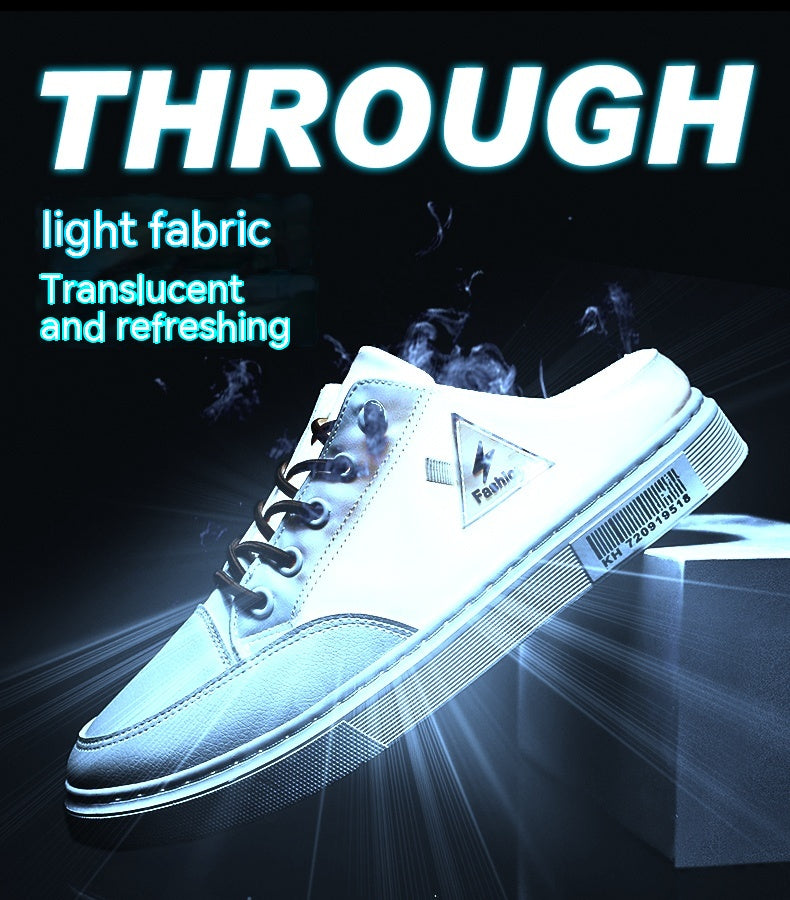 Calzado de verano para hombre, transpirable, desodorante, sin cordones, lofter, medias zapatillas, informal, deportivo, sin talón, a la moda