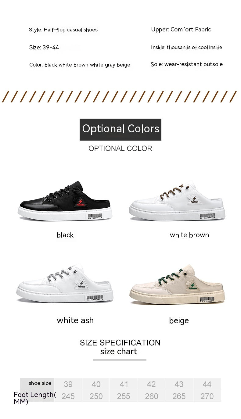 Calzado de verano para hombre, transpirable, desodorante, sin cordones, lofter, medias zapatillas, informal, deportivo, sin talón, a la moda