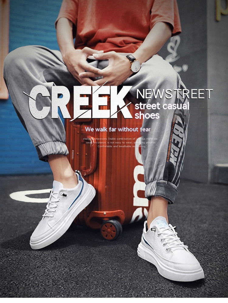 Zapatillas de cuero casuales de primavera y otoño para hombre