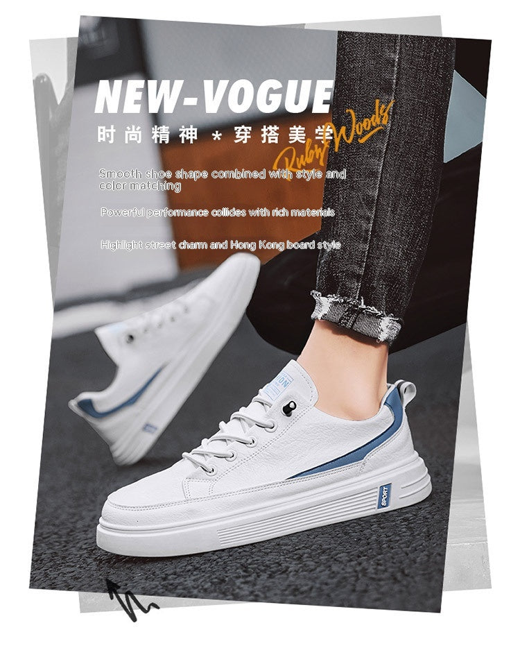 Zapatillas de cuero casuales de primavera y otoño para hombre