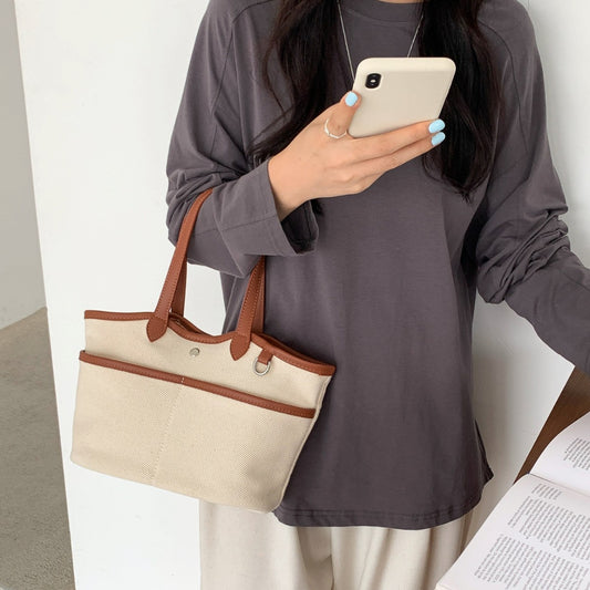 Bolso de lona estilo coreano, espacioso, elegante, para el trabajo