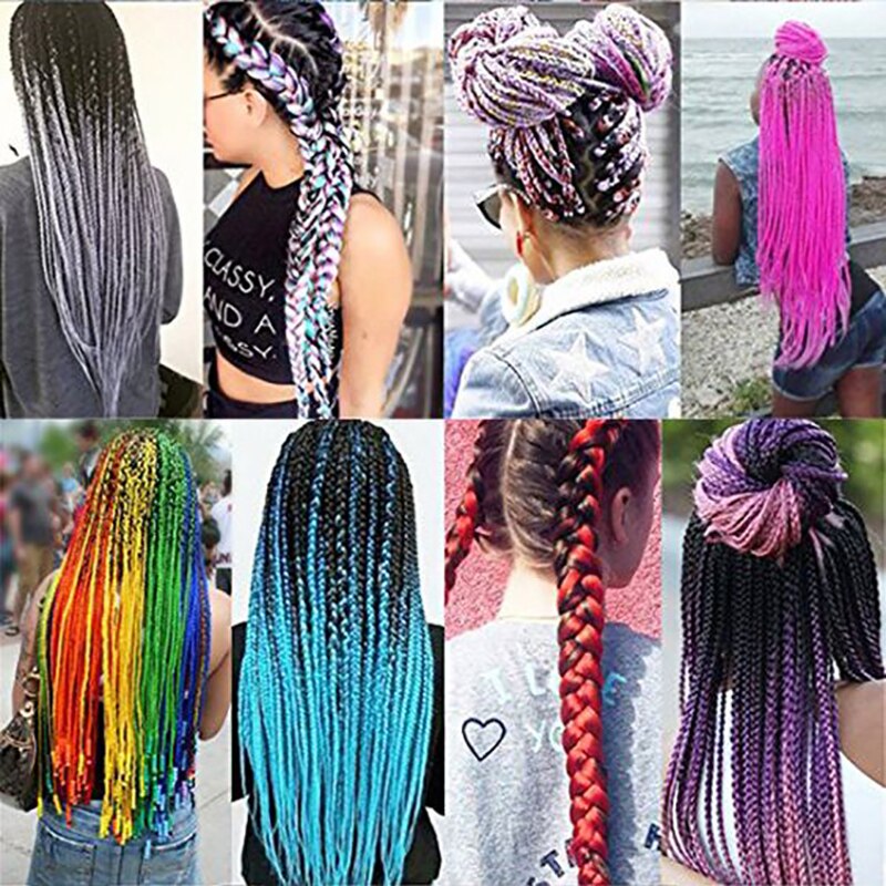 Trenzas de cabello sintético de colores Ombre Extensiones de cabello para trenzar 24 pulgadas 100 g