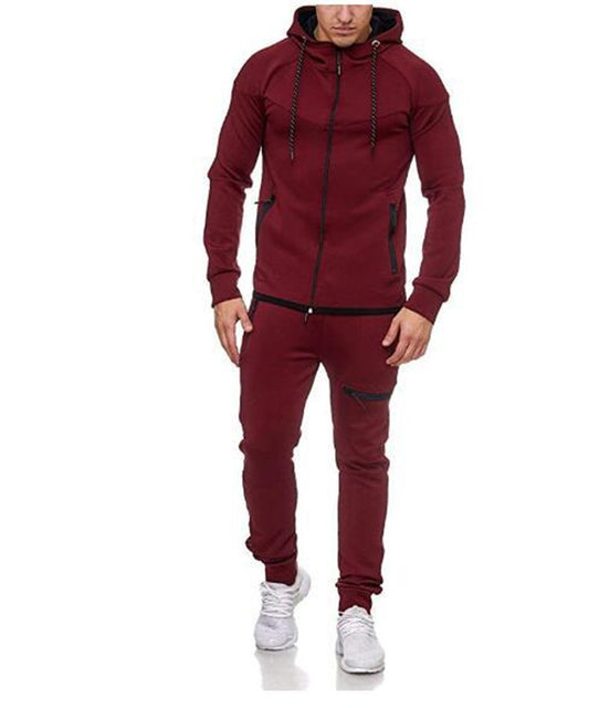 Ropa casual de fitness con cremallera de color liso