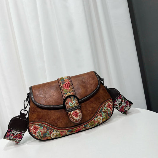 Bolso bandolera bordado estilo retro chino para mujer