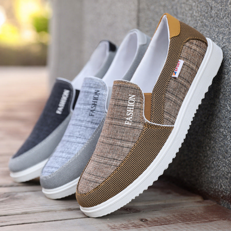 Zapatos casuales de hombre, tipo náuticos, de lona transpirable