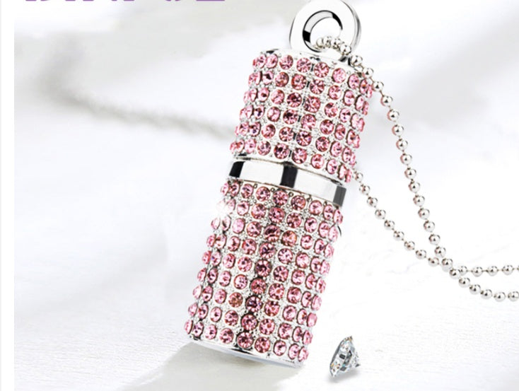 Memoria USB con forma de pintalabios en cilindro de cristal