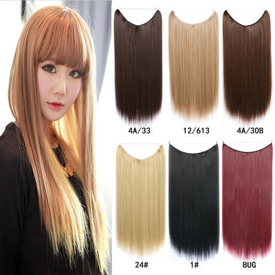 Extensiones de Pelo Invisibles de 22 Pulgadas con Hilo, Sin Clips, Secretas, Línea de Pescado, Lisas Sedosas Sintéticas