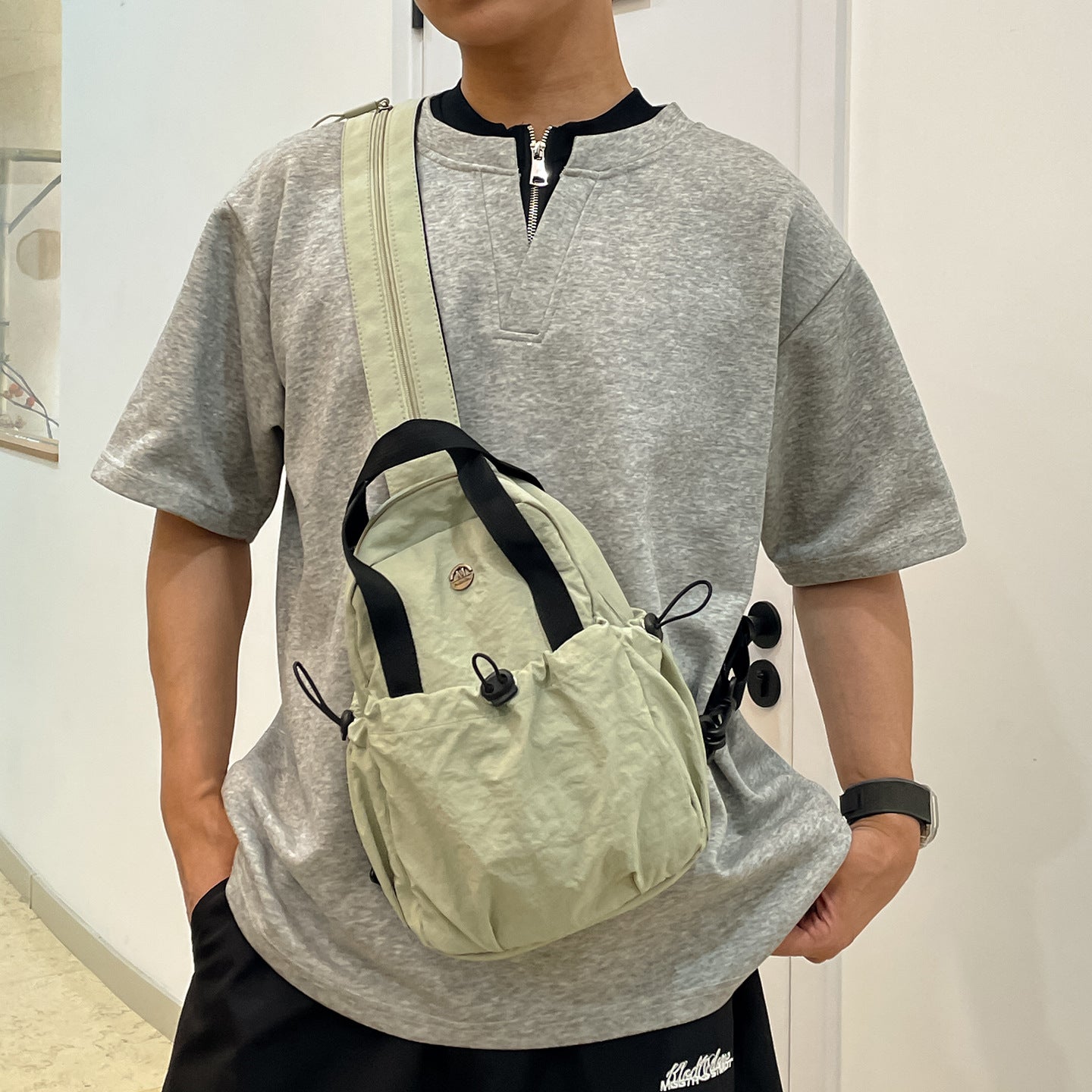 Mochila cruzada de nailon de gran capacidad