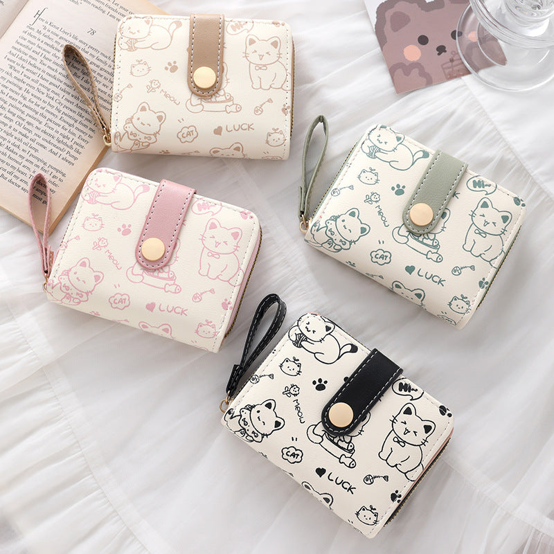 Cartera de mano para mujer estilo japonés, sencilla y linda