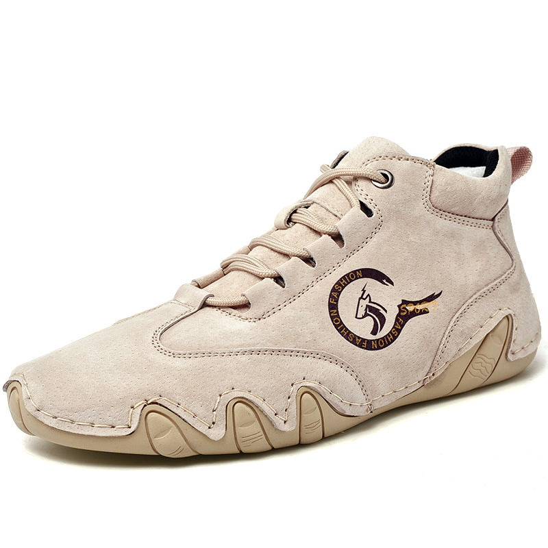 Botas Martin de cuero de talla grande para hombre, estilo británico de pulpo y caña alta