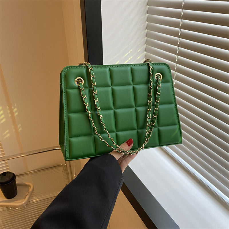 Bolso de Cuadros Pequeño con Bordado de Patrón de Diamantes para Mujer