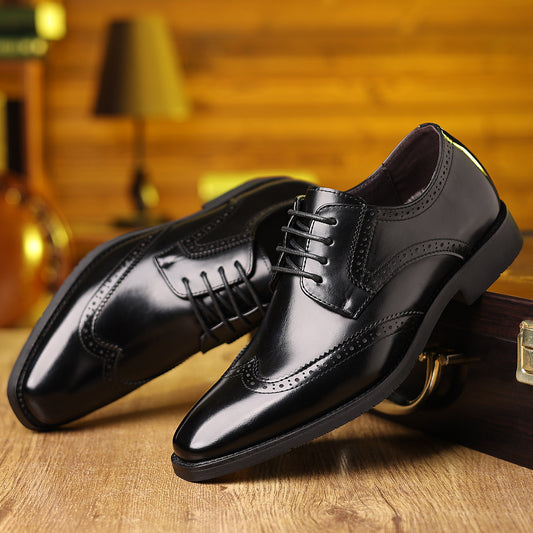 Zapatos de cuero casuales formales de suela blanda para hombre