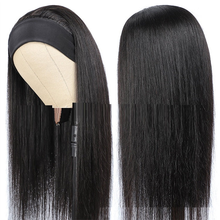 Diadema con mecanismo de tira recta para cabello humano
