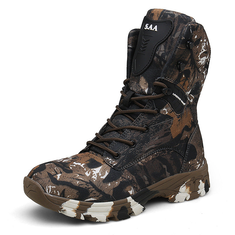 High-top camouflage waterproof combat boots
