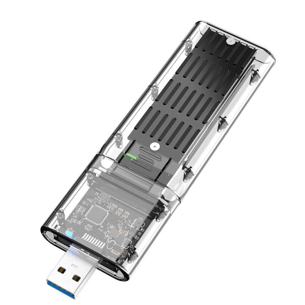 Caja de disco duro móvil de estado sólido transparente y creativa con interfaz USB