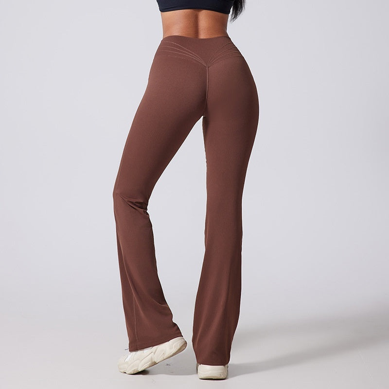 Pantalones acampanados de mujer de talle alto y corte ajustado con pierna ancha