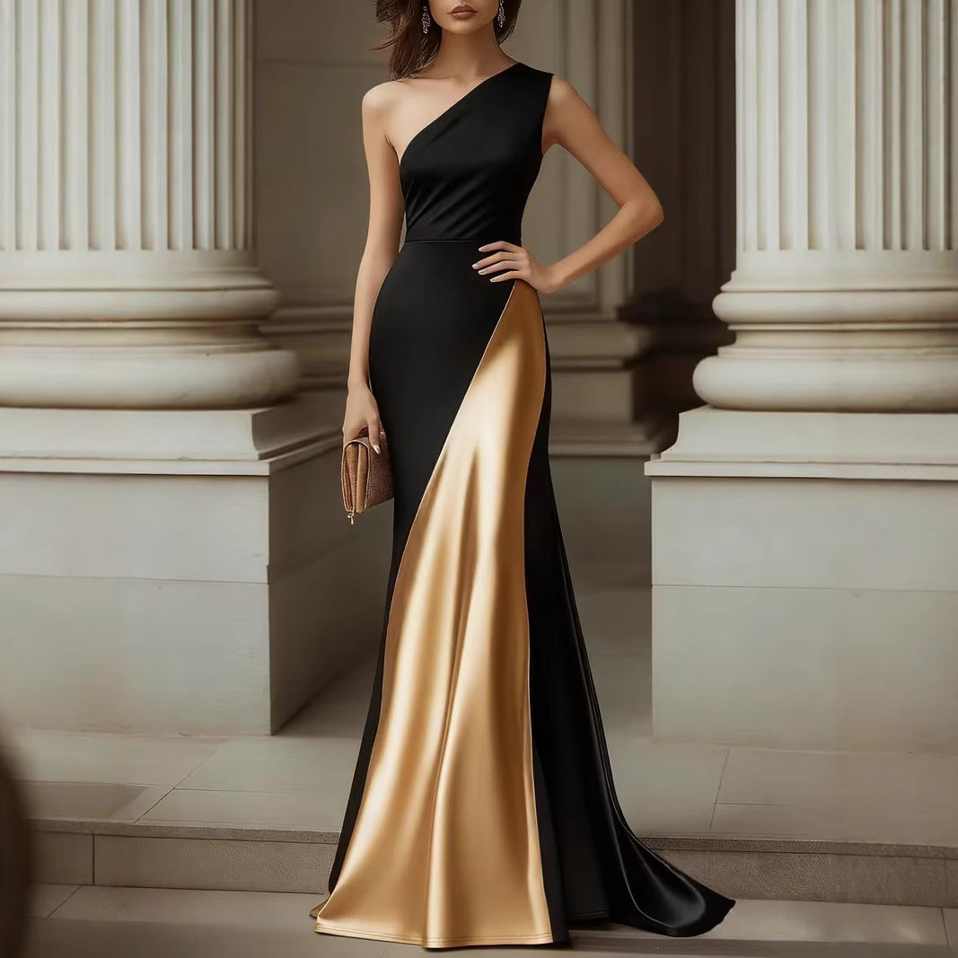 Vestido de satén elegante y con estilo para mujer