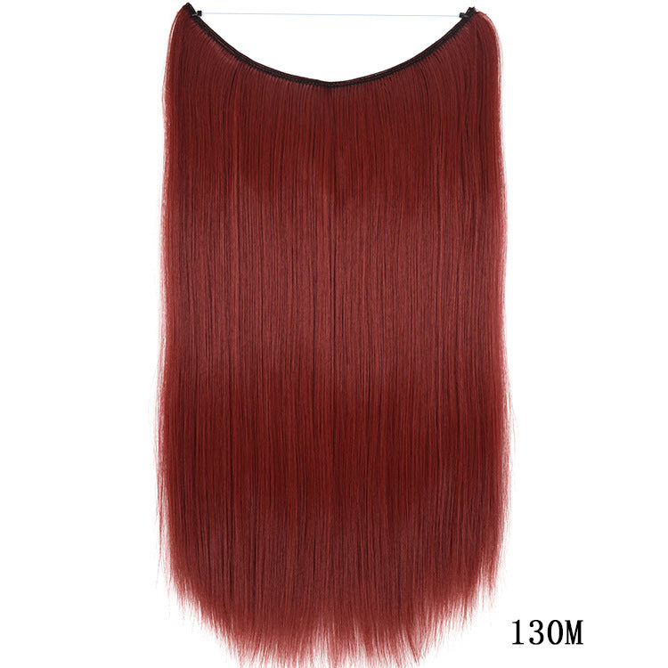 Extensiones de Pelo Invisibles de 22 Pulgadas con Hilo, Sin Clips, Secretas, Línea de Pescado, Lisas Sedosas Sintéticas