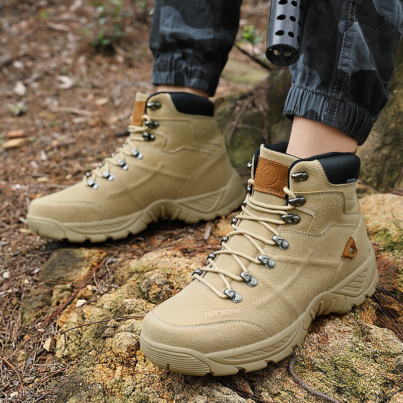 Botas de senderismo de talla grande de caña media alta para hombre para montañismo en otoño e invierno