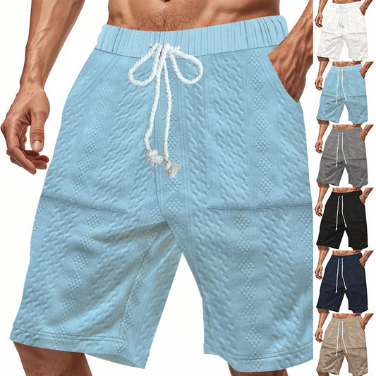 Mens Casual, Loose-fitting Knitted Jacquard Shorts
