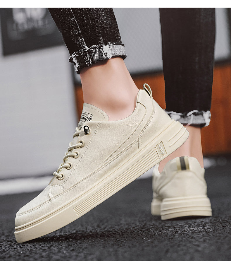 Zapatillas de lona transpirables informales finas blancas para hombre, estilo coreano, a la moda, que combinan con todo